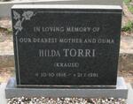 TORRI Hilda nee KRAUSE 1916-1981