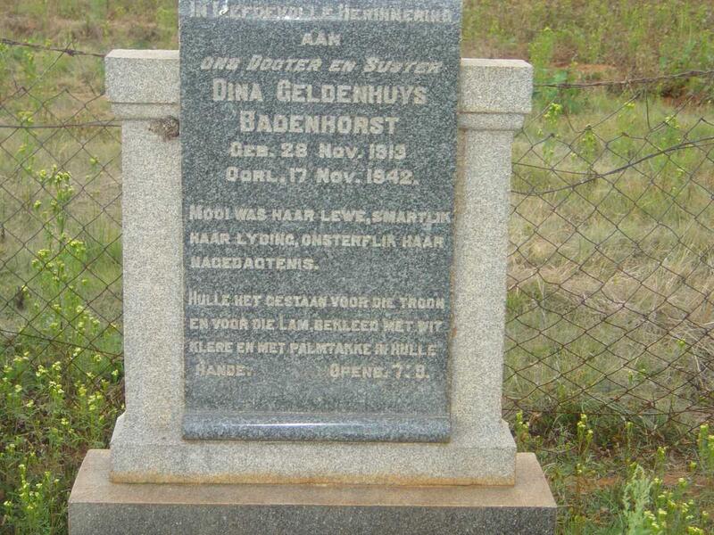 BADENHORST Dina Geldenhuys 1913-1942