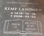 LANDMAN Kemp 1918-2006