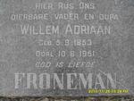 FRONEMAN Willem Adriaan 1853-1951