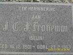 FRONEMAN J.C.J. 1901-1963