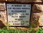 KINMONT Alexander 1902-1980 & Ruth Mary 1914-2001