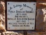 RIDGWAY Percy Douglas 1873-1959 & Natalie Ada RAMSAY 1887-1963