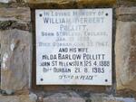 POLLITT William Herbert 1889-1967 & Hilda Barlow 1888-1985