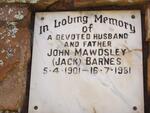 BARNES John Mawdsley 1901-1981