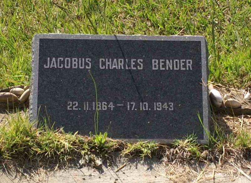 BENDER Jacobus Charles 1864-1943