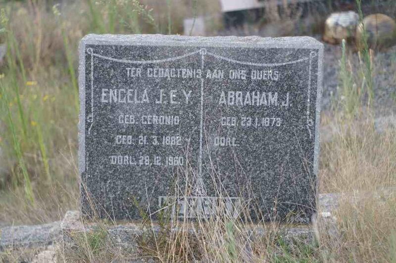 HERBST Abraham J. 1873- & Engela J.E.Y. CERONIO 1882-1960