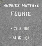FOURIE Andries Matthys 1905-1987
