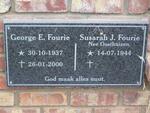 FOURIE George E. 1937-2000 & Susarah J. OOSTHUIZEN 1944-