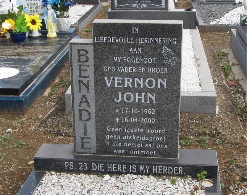 BENADIE Vernon John 1962-2000