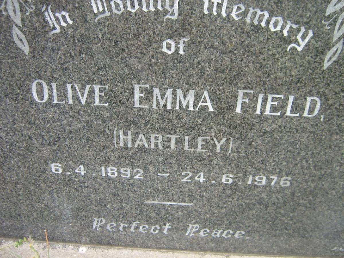 FIELD Olive Emma nee HARTLEY 1892-1976