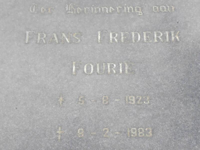 FOURIE Frans Frederik 1923-1983
