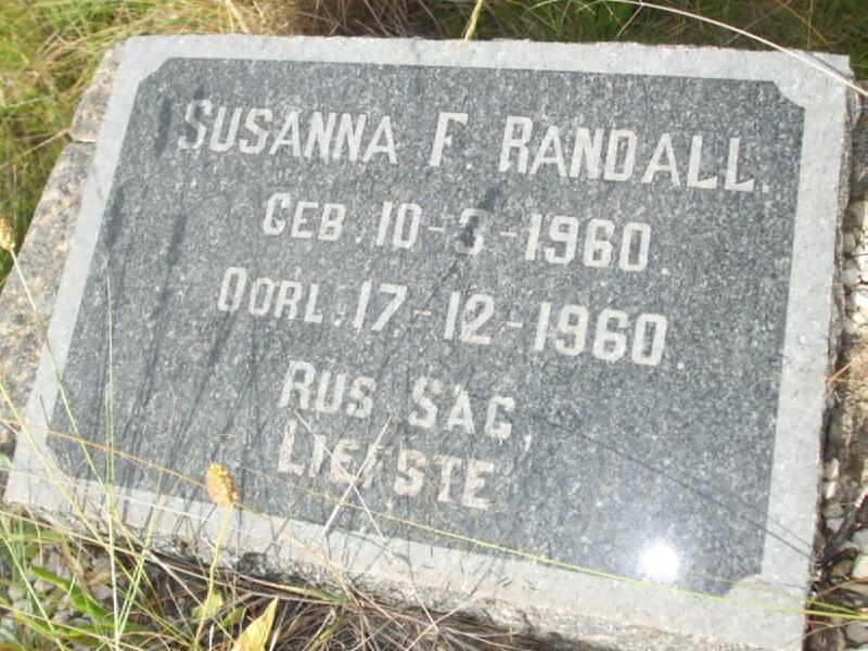 RANDALL Susanna F. 1960-1960