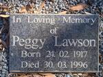 LAWSON Peggy 1917-1996