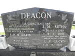DEACON  L.F. -1925 :: DEACON  P.P.M. nee BARNARD 1927-1983 :: DEACON S.M. 1938-2004