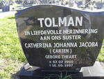 TOLMAN Catherina Johanna Jacobs nee THEART 1960-1997
