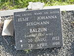 BALZUN Elsjé Johanna Stegmann nee VAN WYK 1922-1988