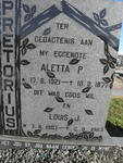PRETORIUS Louis J. 1907-1983 & Aletta P. 1921-1977