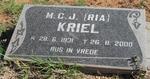 KRIEL M.C.J. 1931-2000