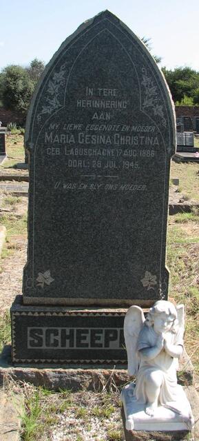 SCHEEPERS Maria Gesina Christina nee LABUSCHAGNE 1886-1945