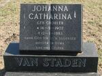 STADEN Johanna Catharina, van nee GROBLER 1907-1983 