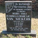 NIEKERK Maria Anna Petronella, van nee VAN ZYL 1932-1995