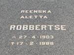 ROBBERTSE Reenska Aletta 1903-1988