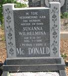McDONALD Susanna Wilhelmina 1917-1998