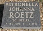 ROETZ Petronella Johanna nee SCHNETLER 1901-1981