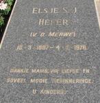HEFER Elsje S.J. nee v.d. MERWE 1897-1976