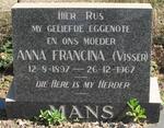 MANS Anna Francina nee VISSER 1897-1967