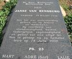 RENSBURG Nen, Janse van 1938-2000