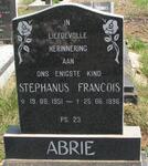 ABRIE Stephanus Francois 1951-1996
