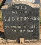 SCHEEPERS A.J.C. nee MYBURGH 1880-1958