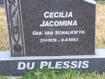 PLESSIS Cecilia Jacomina, du nee VAN SCHALKWYK 1919-1993