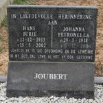 JOUBERT Hans Jurie 1913-2002 & Johanna Petronella 1918-2006