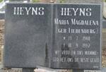 HEYNS Maria Magdalena nee LIEBENBERG 1948-1997