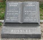 ROSSLEE Alexander Hendrik 1908-1995 & Elsie Catherina 1905-2001