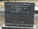 RENSBURG Louis J., jansen van 1925-1989