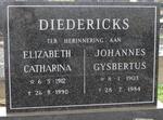 DIEDERICKS Johannes Gysbertus 1903-1984 & Elizabeth Catharina 1912-1990
