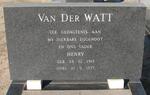 WATT Henry, van der 1913-1977