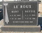ROUX Bert, le 1907-1987 & Bettie 1909-1991