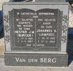 BERG Johannes D., van den 1922-2004 & Hester J.M. BURGER 1921-1987
