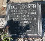 JONGH Diena Elizabeth Frederika, de 1909-1999
