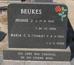 BEUKES Hennie J. 1910-1994 & Maria C.S. 1923-2005