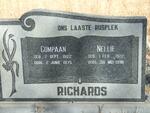 RICHARDS Compaan 1922-1975 & Nellie 1922-1996