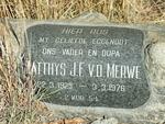 MERWE Matthys J.F., v.d. 1923-1976