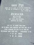 ZIJL Renscha Aletta, van 1950-1988