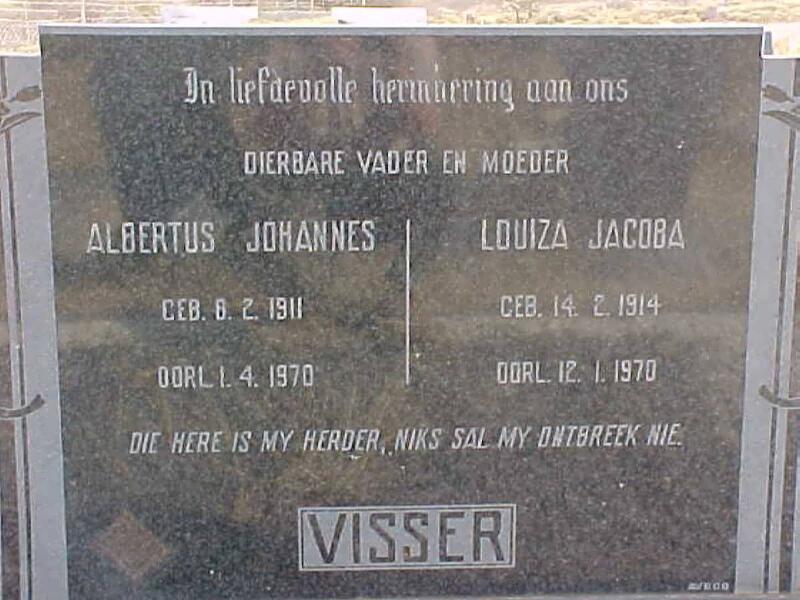 VISSER Albertus Johannes 1911-1970 & Louiza Jacoba 1914-1970