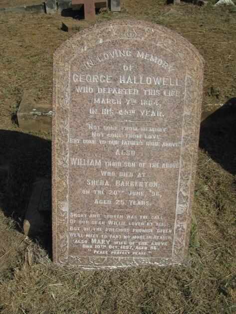 HALLOWELL George -1884 & Mary -1897 :: HALLOWELL William -1896
